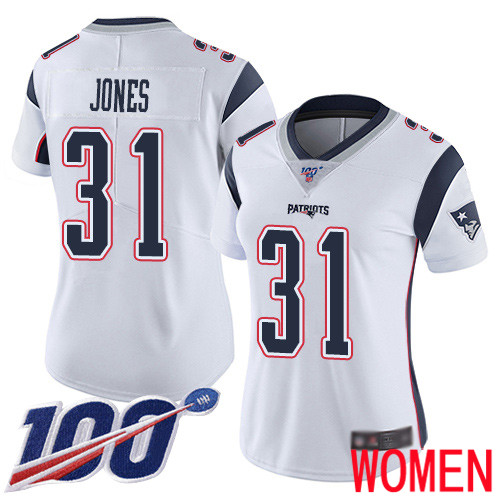 New England Patriots Football #31 100th Season Limited White Women Jonathan Jones Road NFL Jersey->youth nfl jersey->Youth Jersey
